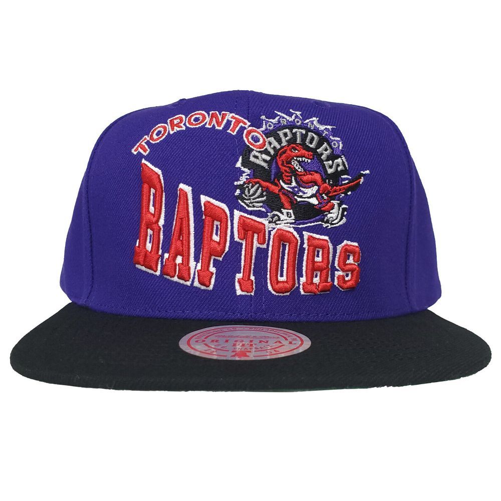 Toronto Raptors Mitchell & Ness NBA Snapback Hat Cap 3D Logo Purple Black NWT